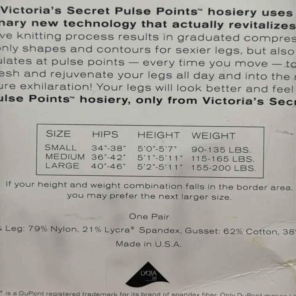 NIP Vintage Victoria’s Secret Natural Skin Level 1 Control Top Pantyhose